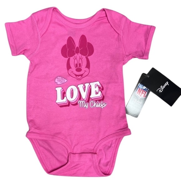 NWT Disney NFL Minnie Mouse “Love My Kansas City Chiefs” Cotton Bodysuit 18 m - Picture 1 of 4